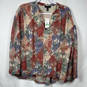 Jessica Simpson Colorful Geometric Blouse L